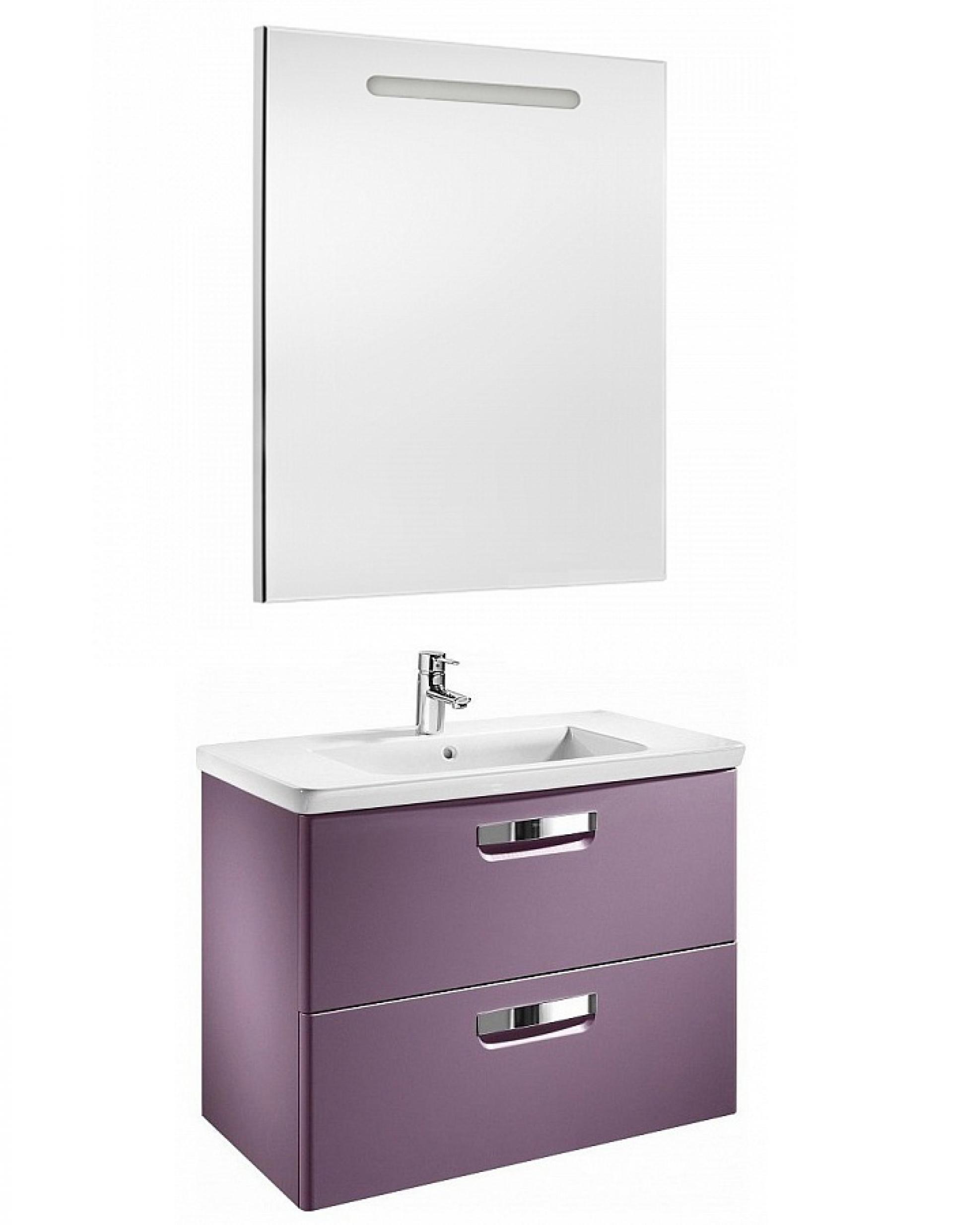 Комплект мебели 80 см Roca Gap фиолетовая, с подсветкой